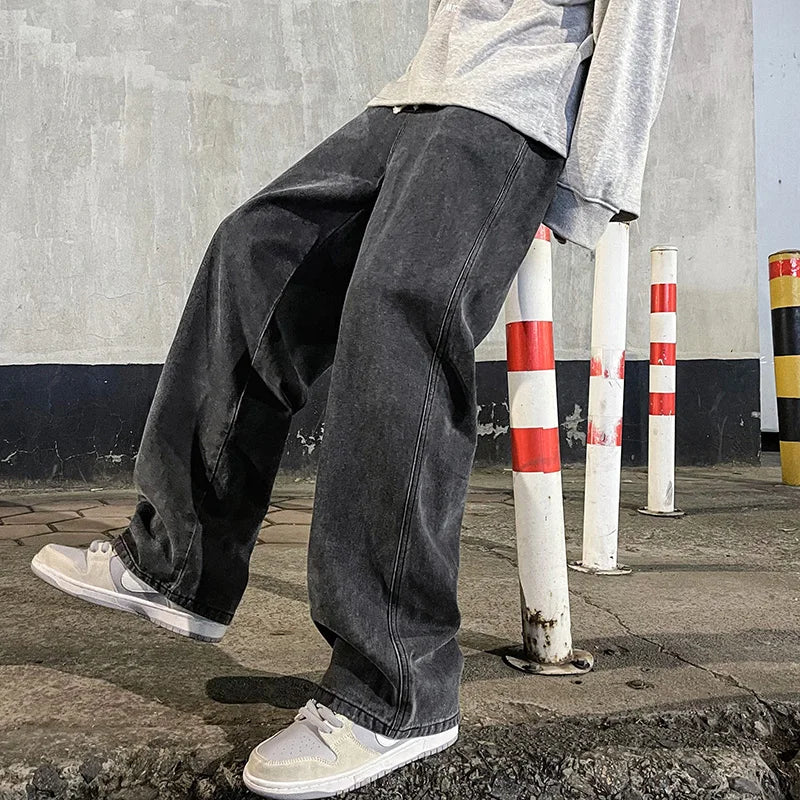 MARKION™ | Streetwear Løse Jeans til Herre