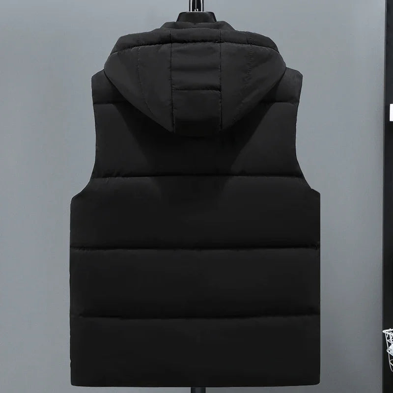 Men's vest with quilted padding – Relaxed fit with adjustable hood and hem