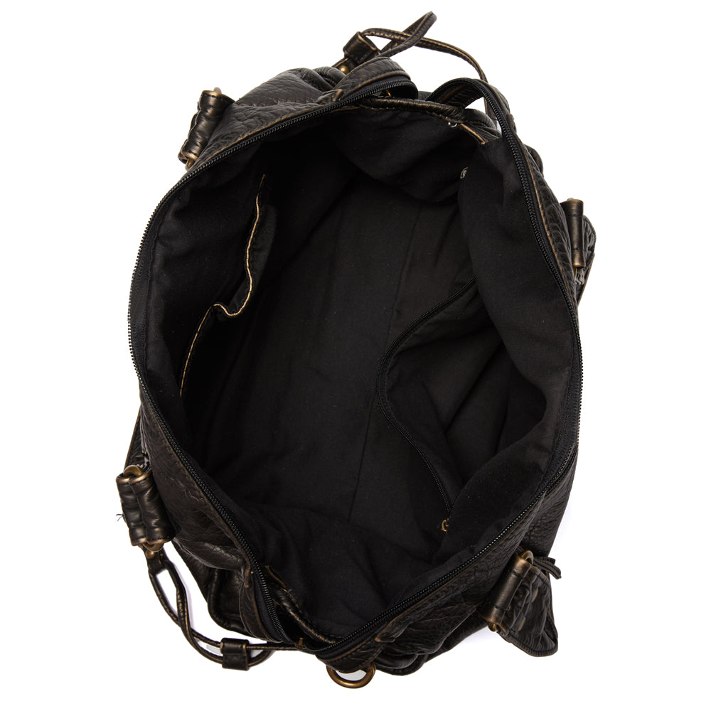 RACHEL™ | Sort håndtaske i vintage-design med praktiske rum