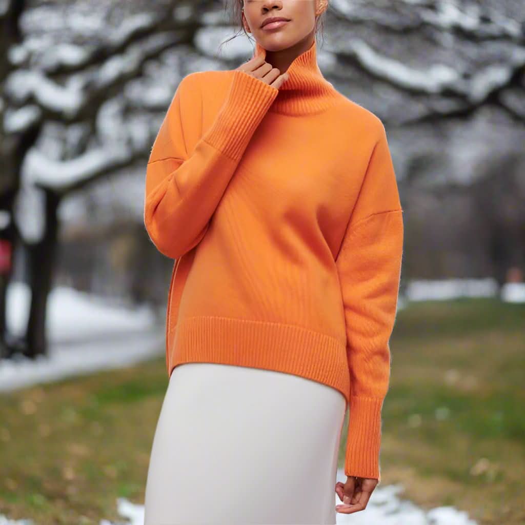Klarine – Slim-Fit Turtleneck Sweater for Women in Premium Cotton