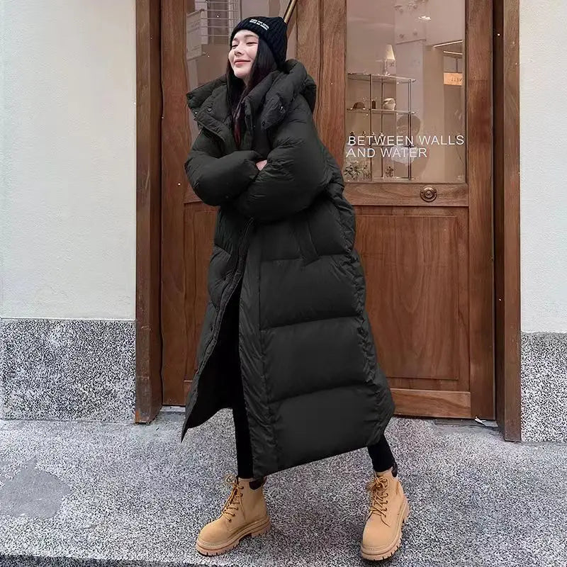 Ellika – Elegant Long Women's Jacket in Puff Style for Winter