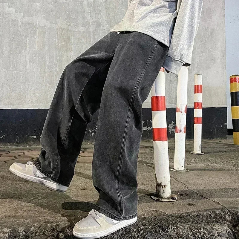 MARKION™ | Streetwear Løse Jeans til Herre