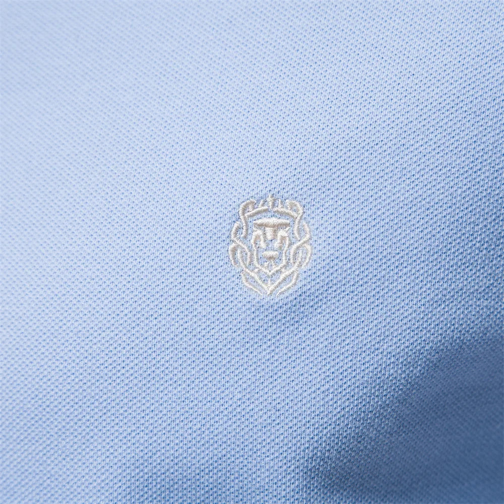 Patrik | Short-sleeved polo shirt with striped edges and logo