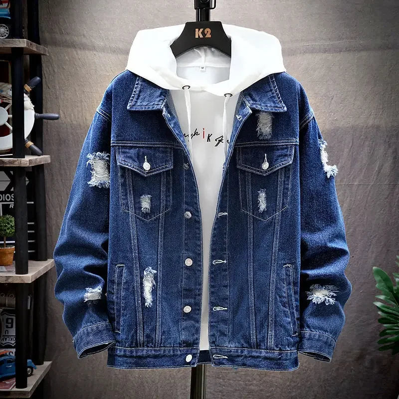 Hampus – Relaxed Men's Denim Jacket with Loose Fit and Single-Breasted Streetwear