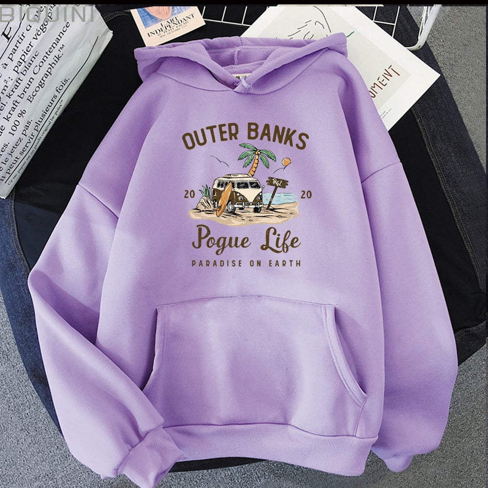 Ingeborg – Outer Banks Pogue Life Hoodie – Dam Hoodie i Estetisk Streetwear Stil