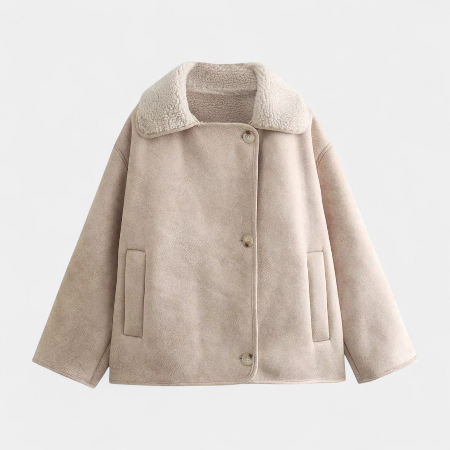Amalia | Women's winter jacket in suede-look with faux fur lining – Cozy and warm