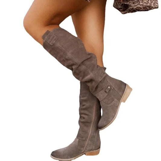 Elvira™ | Damen Retro Knöchelhohe Stiefel mit Niedrigem Absatz | Stilvolle Herbst- & Winterstiefel