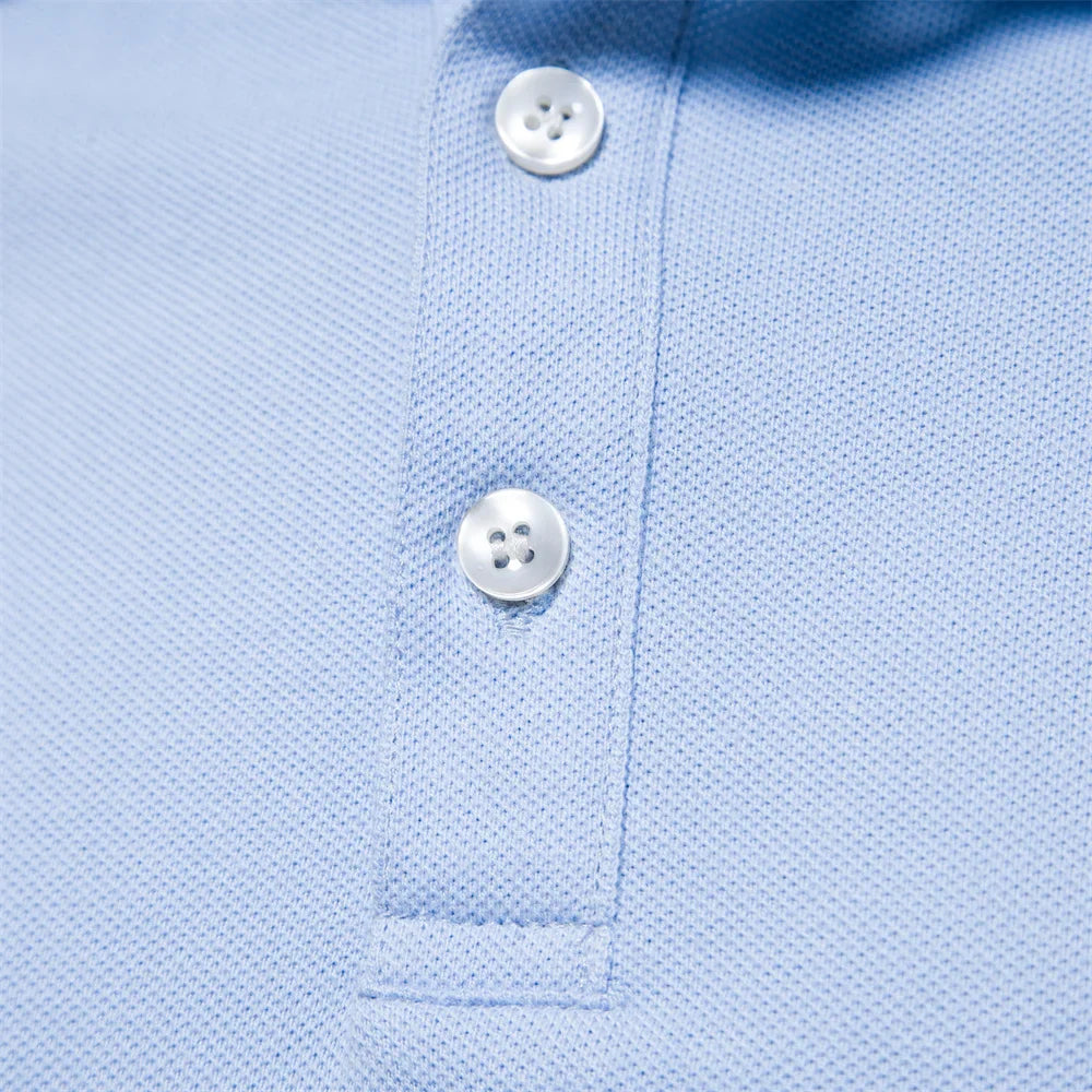 Patrik | Short-sleeved polo shirt with striped edges and logo