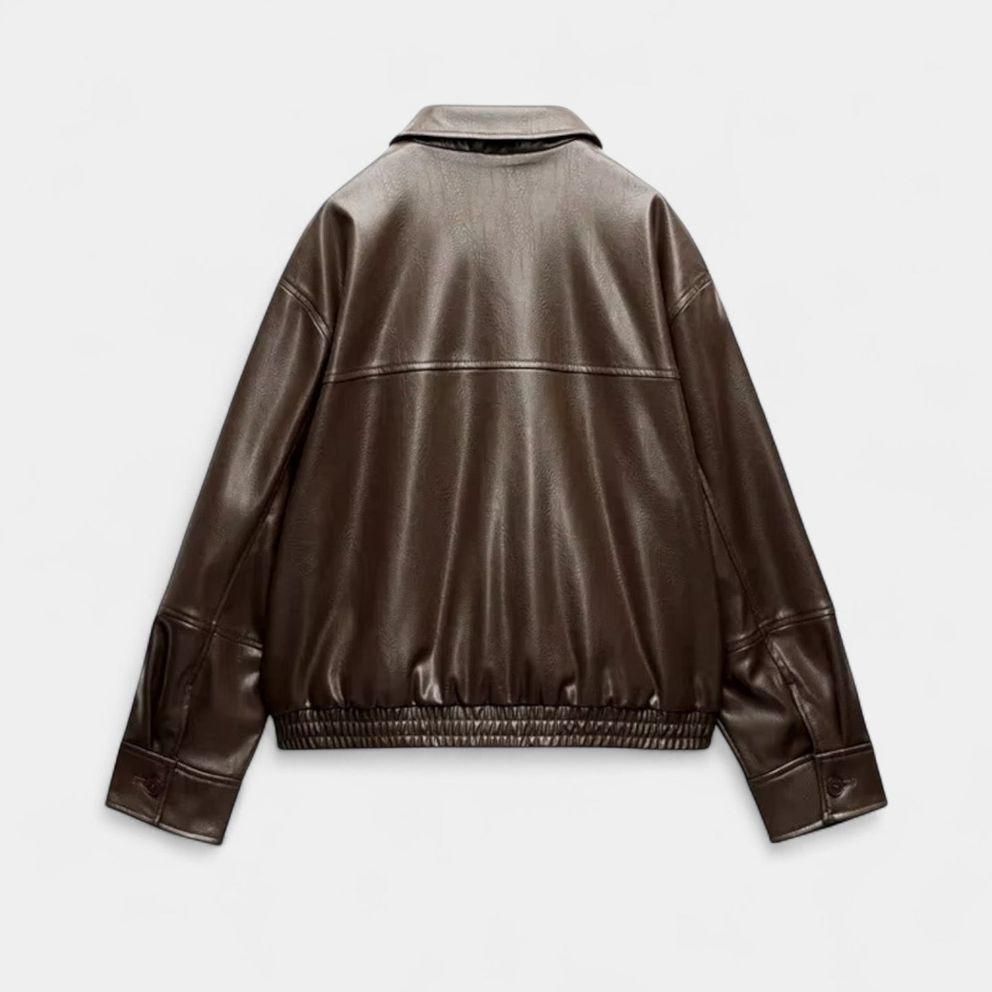 Melina | Vintage Oversized Vegansk Läderkappa – Tidlös Damjacka