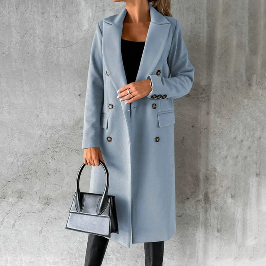 Märta | Long double-breasted trench coat