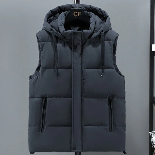 Men's vest with quilted padding – Relaxed fit with adjustable hood and hem