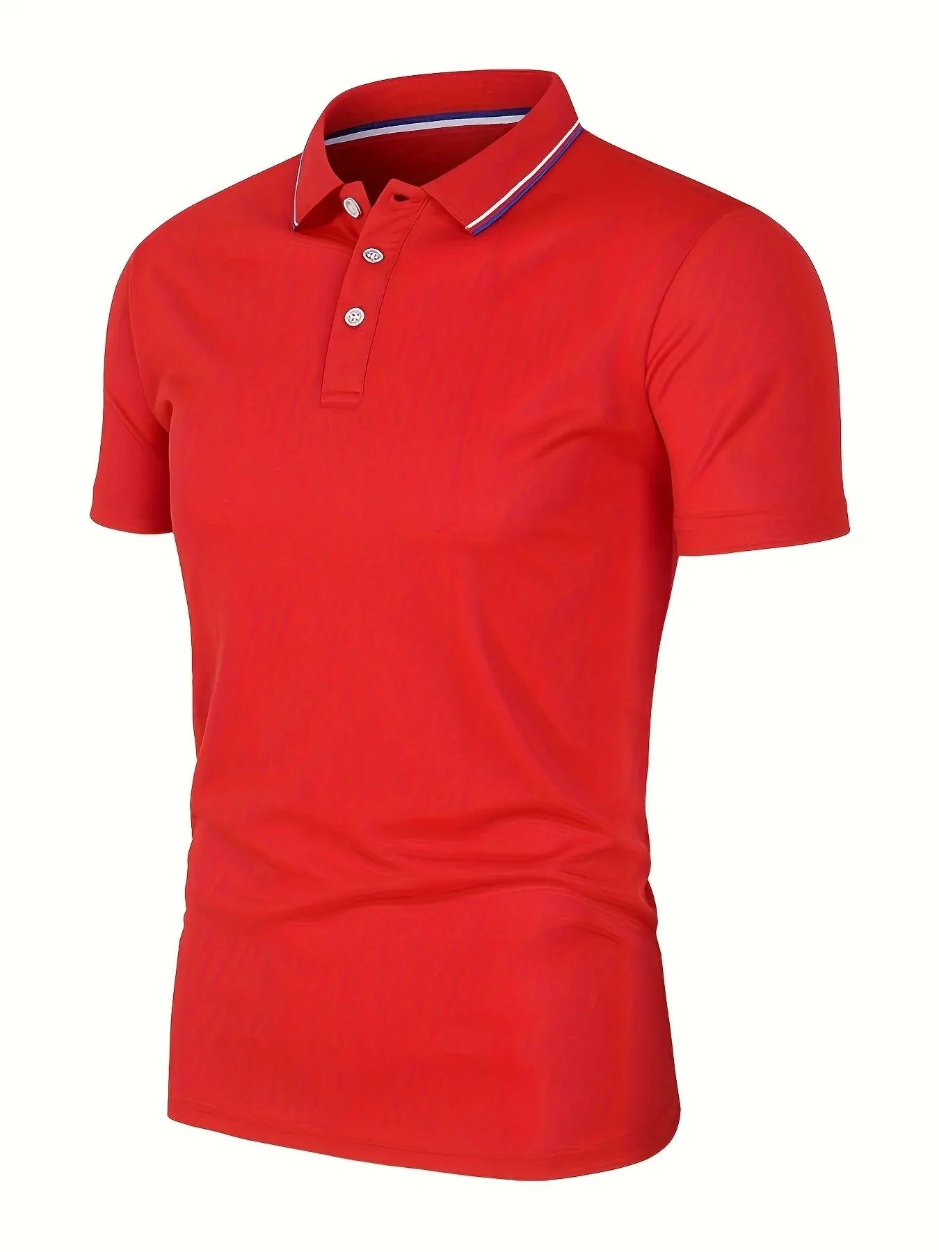 Jonas | Slim fit polo shirt with contrast striped collar