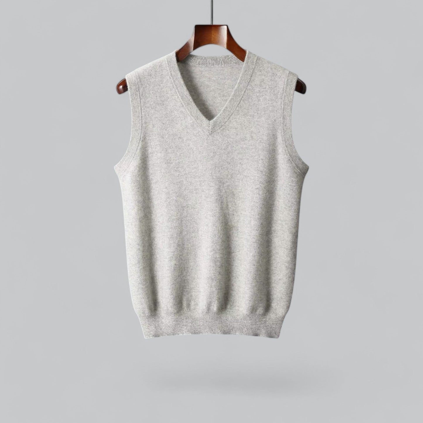 Norrskenberg™ | Men's Cashmere Vest with V-Neck | Knitted Premium Cashmere Sweater