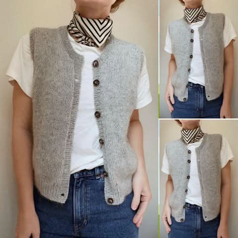Majora – Stylish women's vest with front buttons and cozy knitting