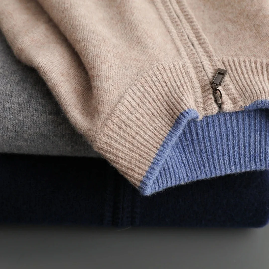 NOEL | Zip-cardigan i ægte merinould til herrer