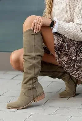 Elvira™ | Women's Retro Knee-High Boots with Low Heel | Stylish Autumn & Winter Boots
