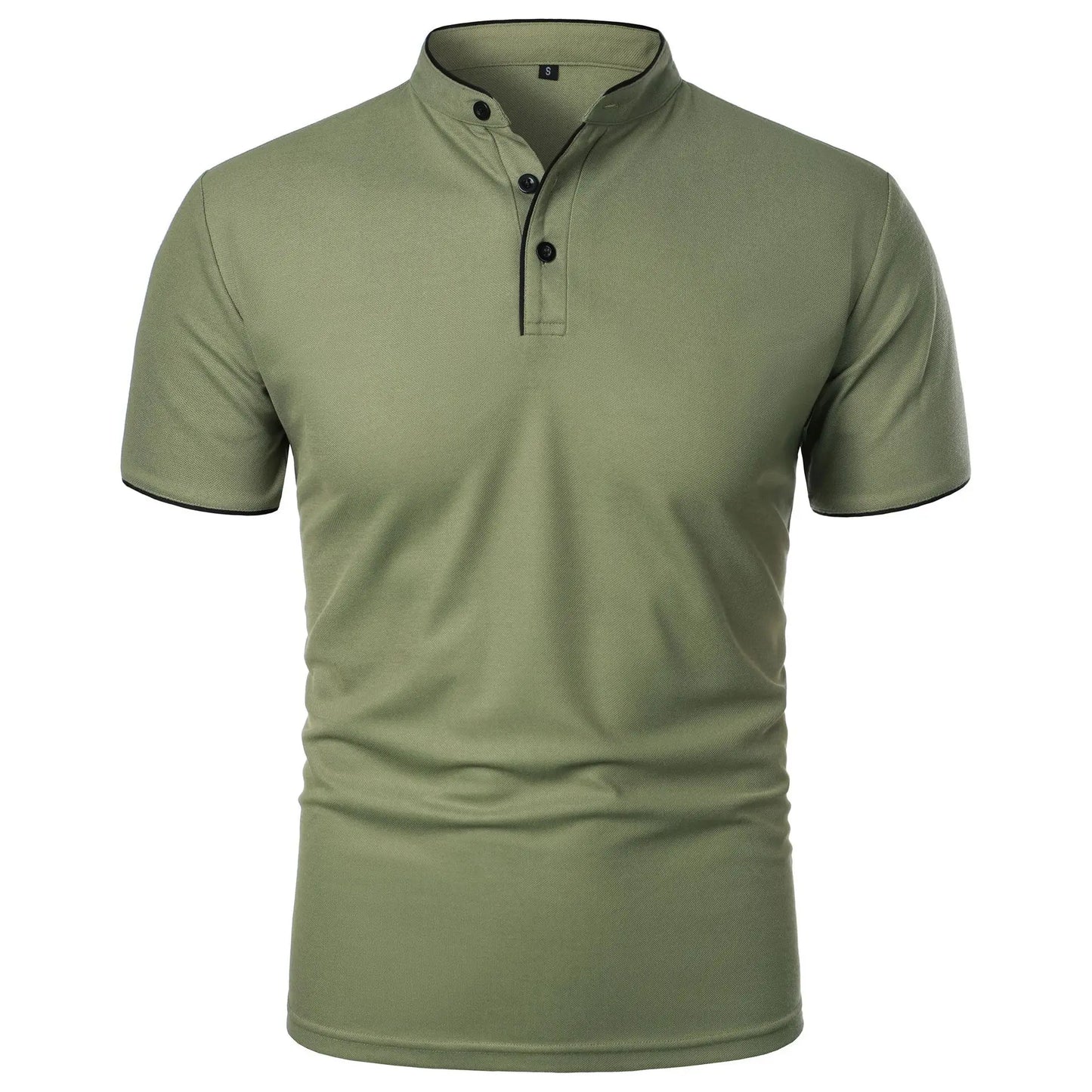 Gustav | Casual short-sleeved polo shirt with mandarin collar