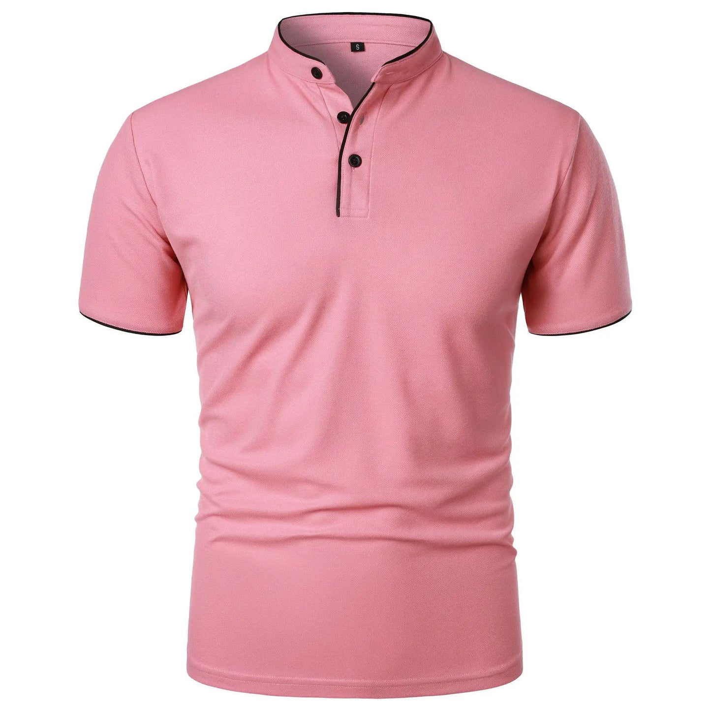 Gustav | Casual short-sleeved polo shirt with mandarin collar