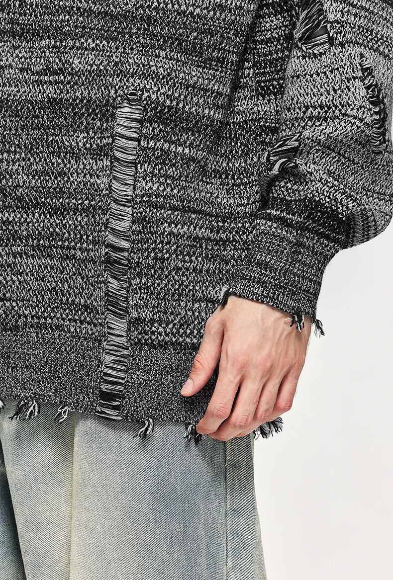 Orvar Sliten Grå Stickad Tröja – Perfekt för Vardagliga Outfits