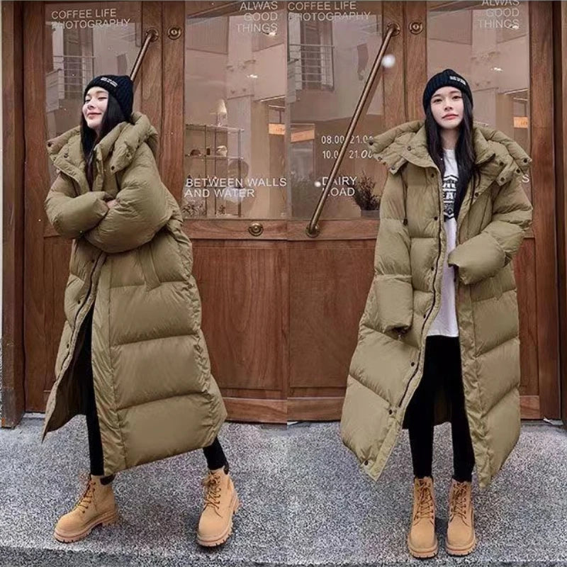 Ellika – Elegant Long Women's Jacket in Puff Style for Winter