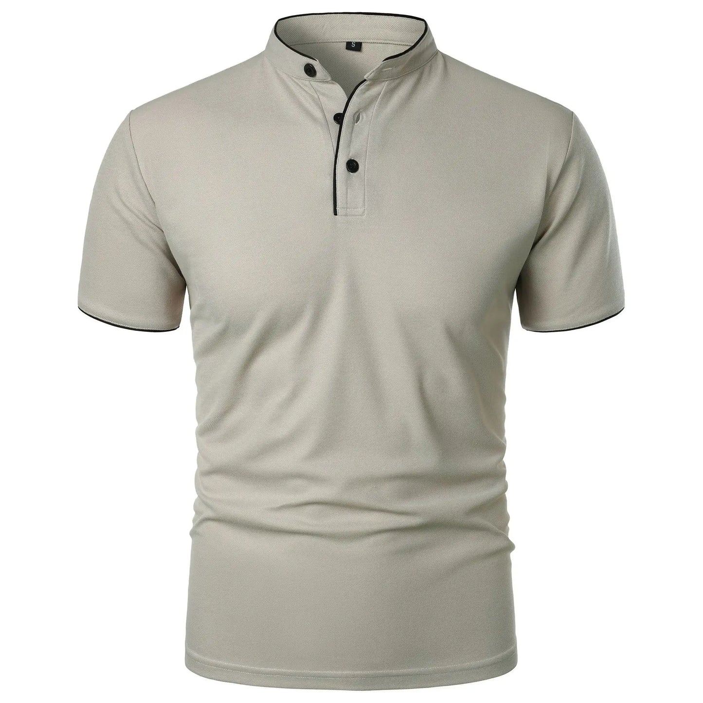 Gustav | Casual short-sleeved polo shirt with mandarin collar