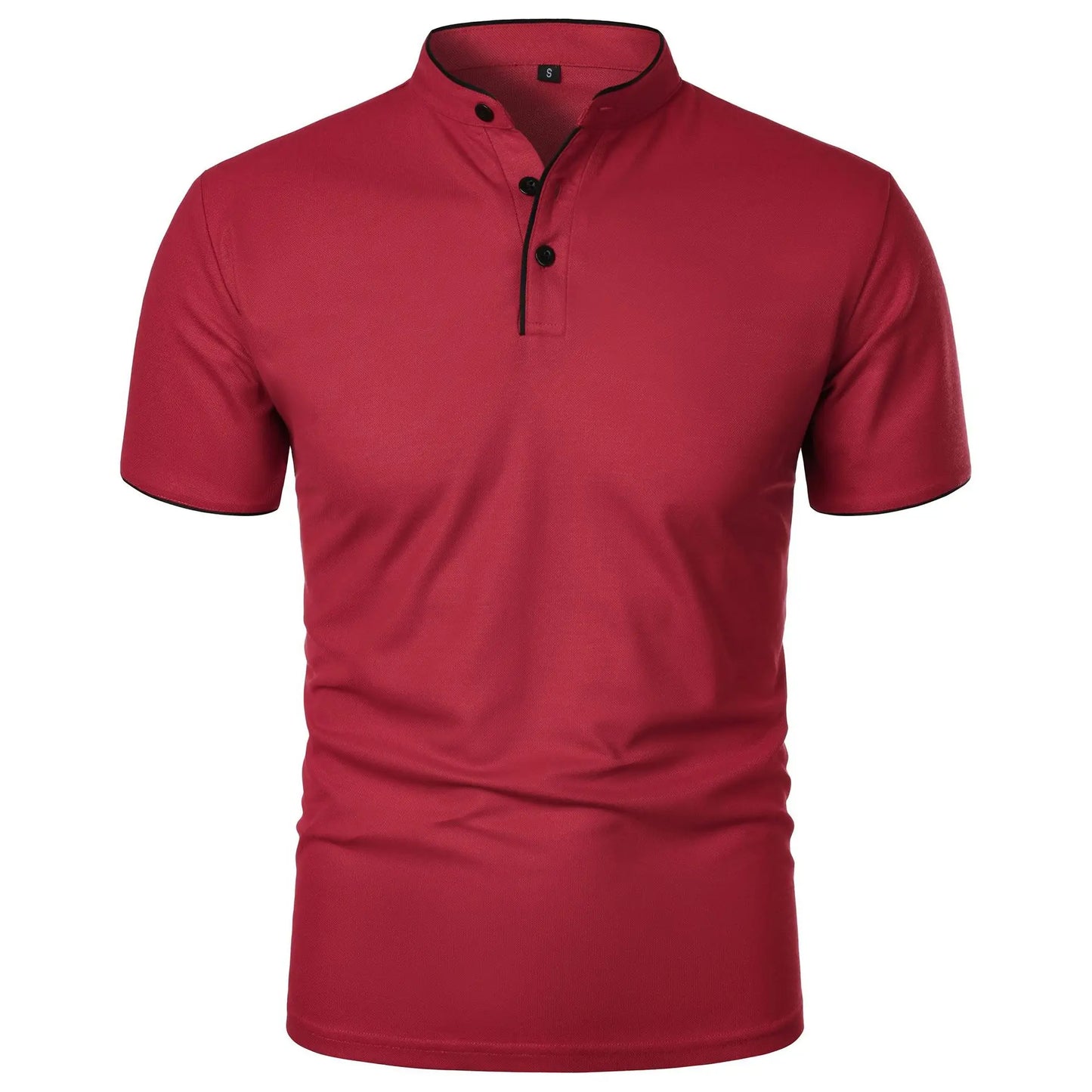 Gustav | Casual short-sleeved polo shirt with mandarin collar