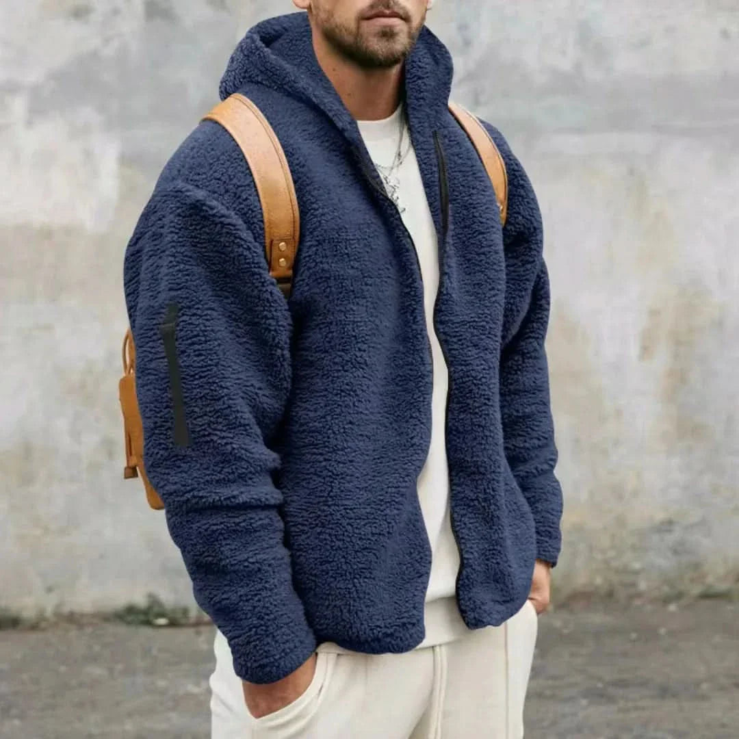 Mr. Fleece Hoodie Jacket with Full-Length Zipper