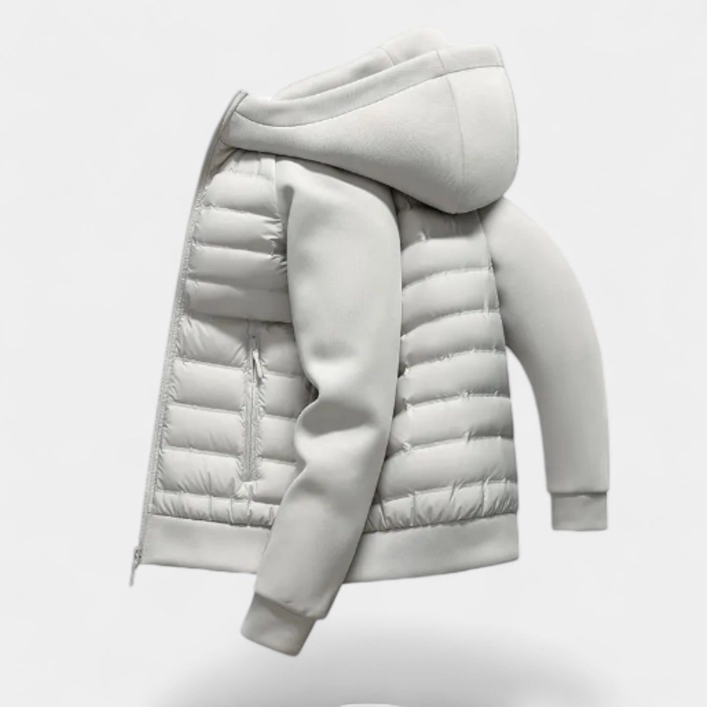 Fredrik | Men's Lightweight Down Jacket – Softshell Puffer with Hood