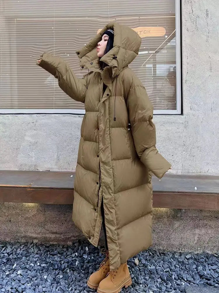 Ellika – Elegant Long Women's Jacket in Puff Style for Winter