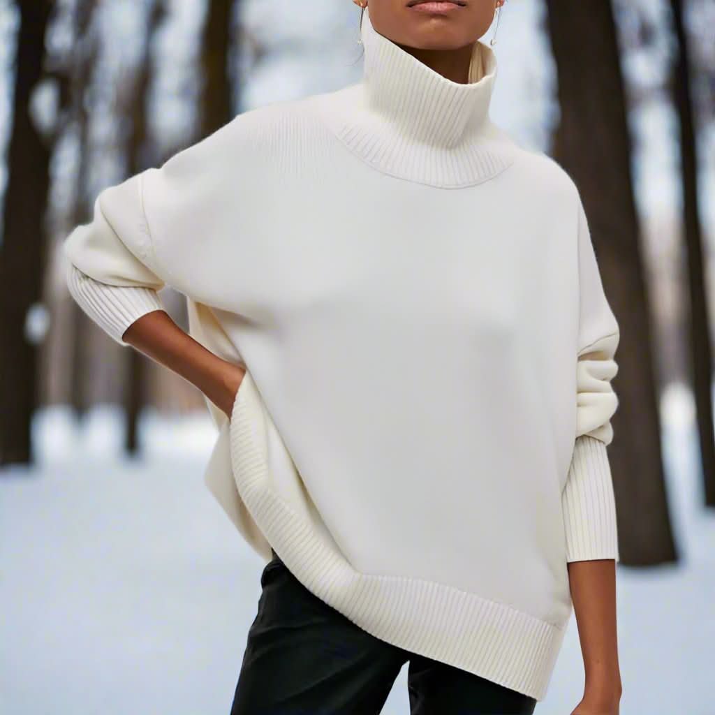Klarine – Slim-Fit Turtleneck Sweater for Women in Premium Cotton