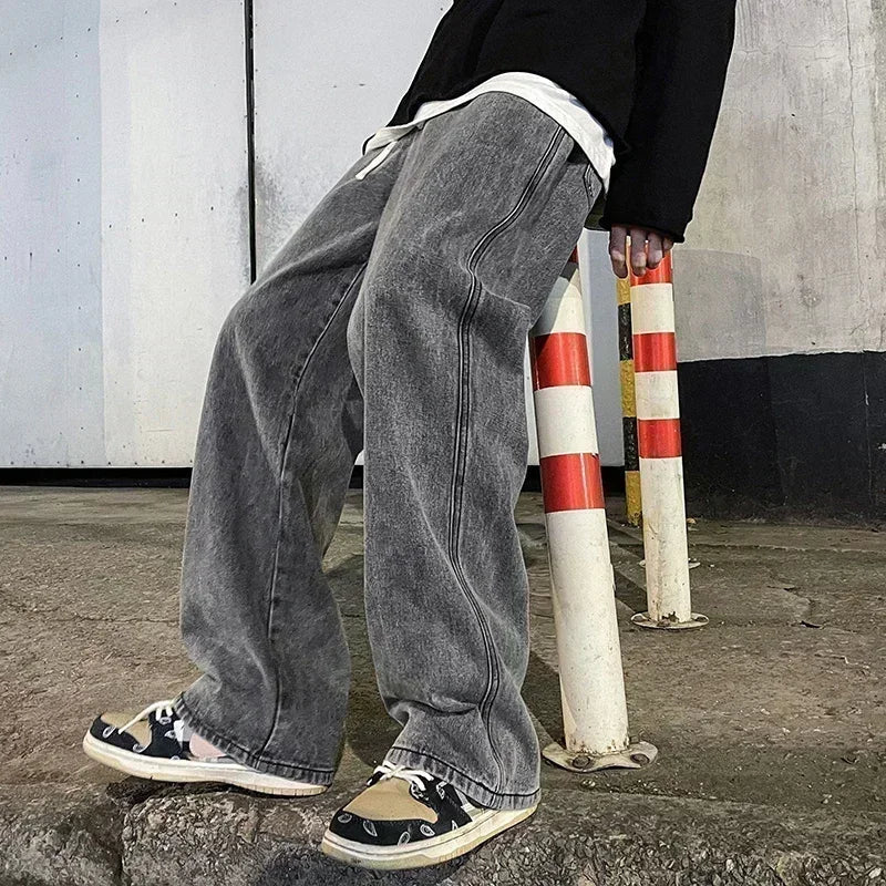 MARKION™ | Streetwear Løse Jeans til Herre