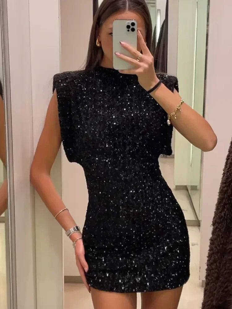 ZARIA | Short Sequin Dress with Figure-Hugging Design