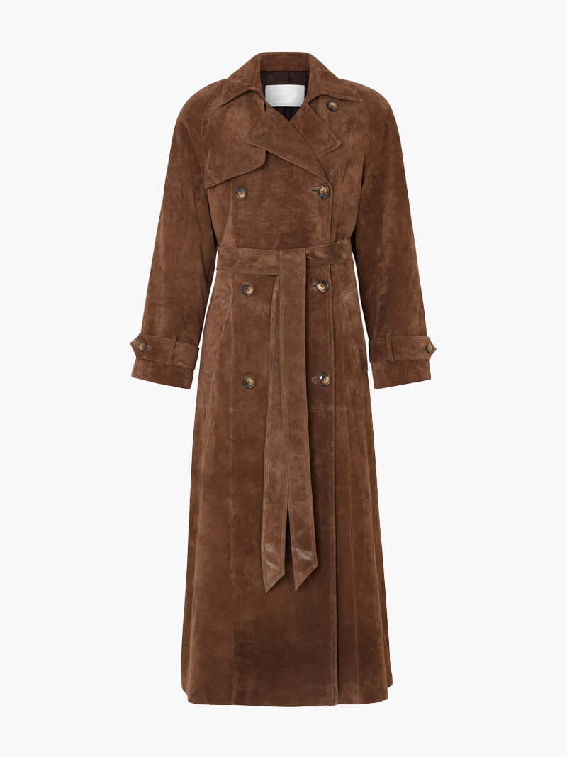 Linnea – Timeless Trench Coat with High-Quality Suede Jacket