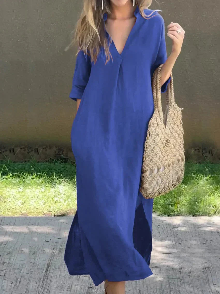 Liora | The Linen Dress with Sleek Elegance