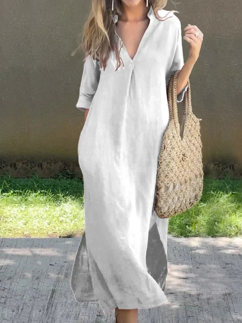 Liora | The Linen Dress with Sleek Elegance
