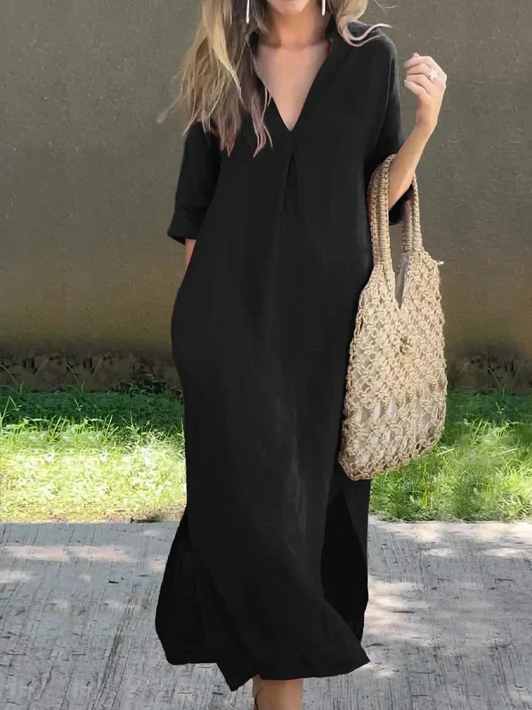 Liora | The Linen Dress with Sleek Elegance