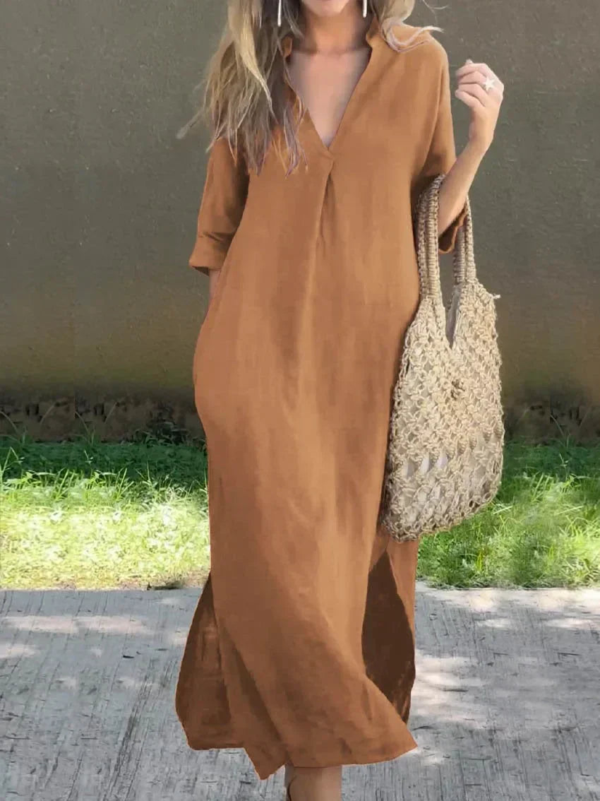 Liora | The Linen Dress with Sleek Elegance