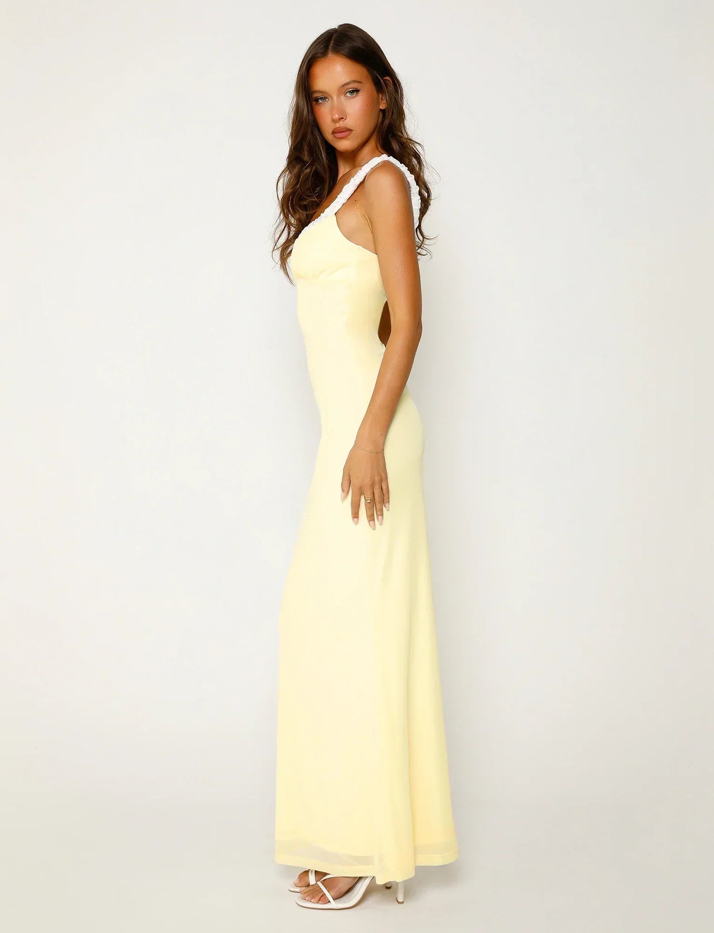 Liora | Lemon Yellow Elegant Dress for Radiant Occasions