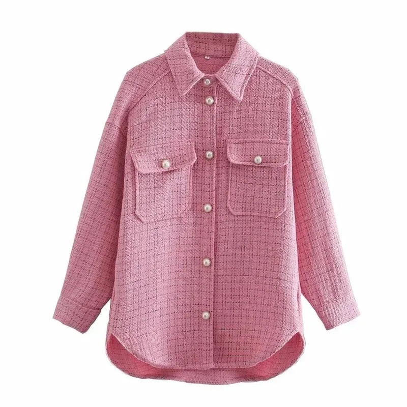 Célestea Chic Kappa with Pearl Buttons – Stylish Women's Outerwear