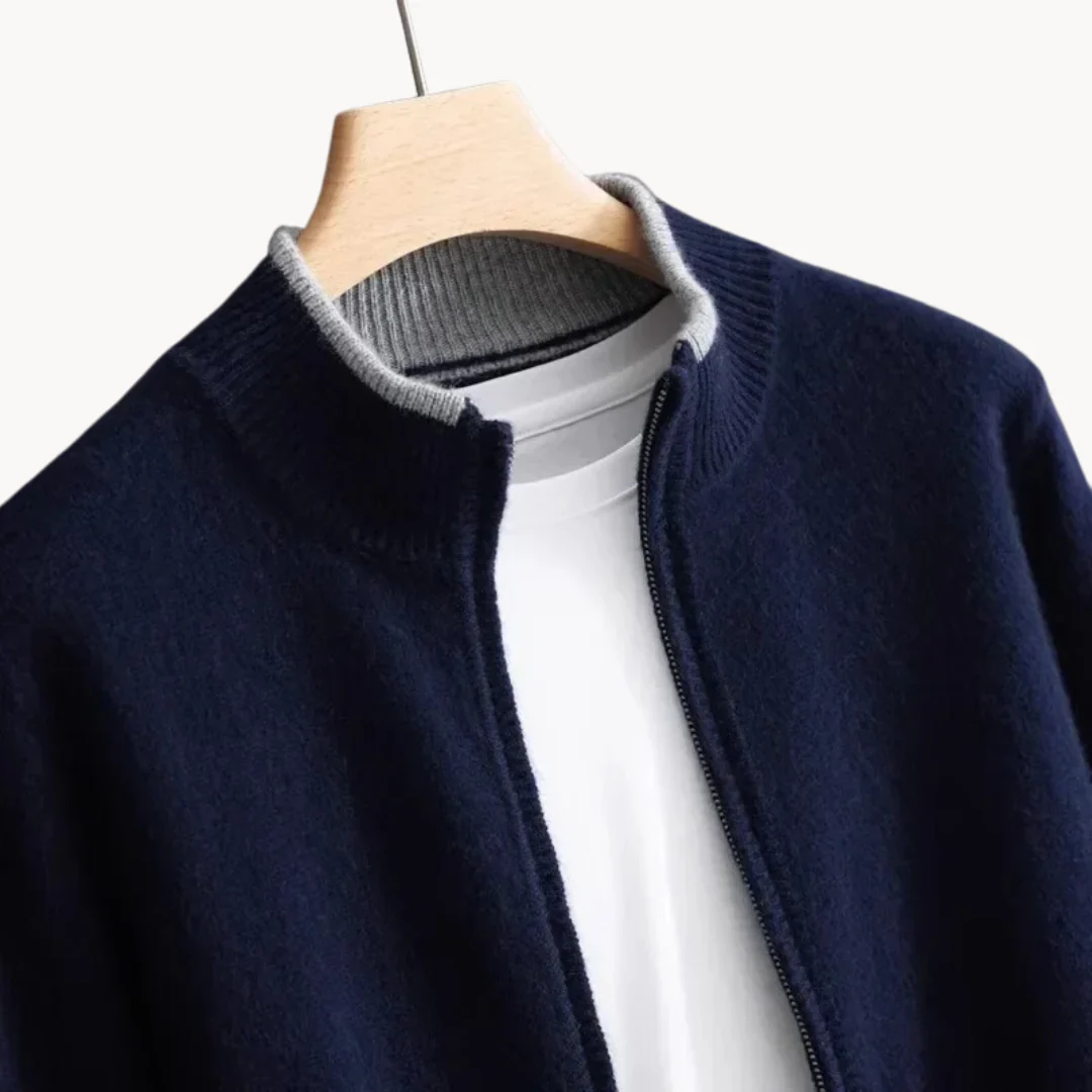 NOEL | Zip-cardigan i ægte merinould til herrer