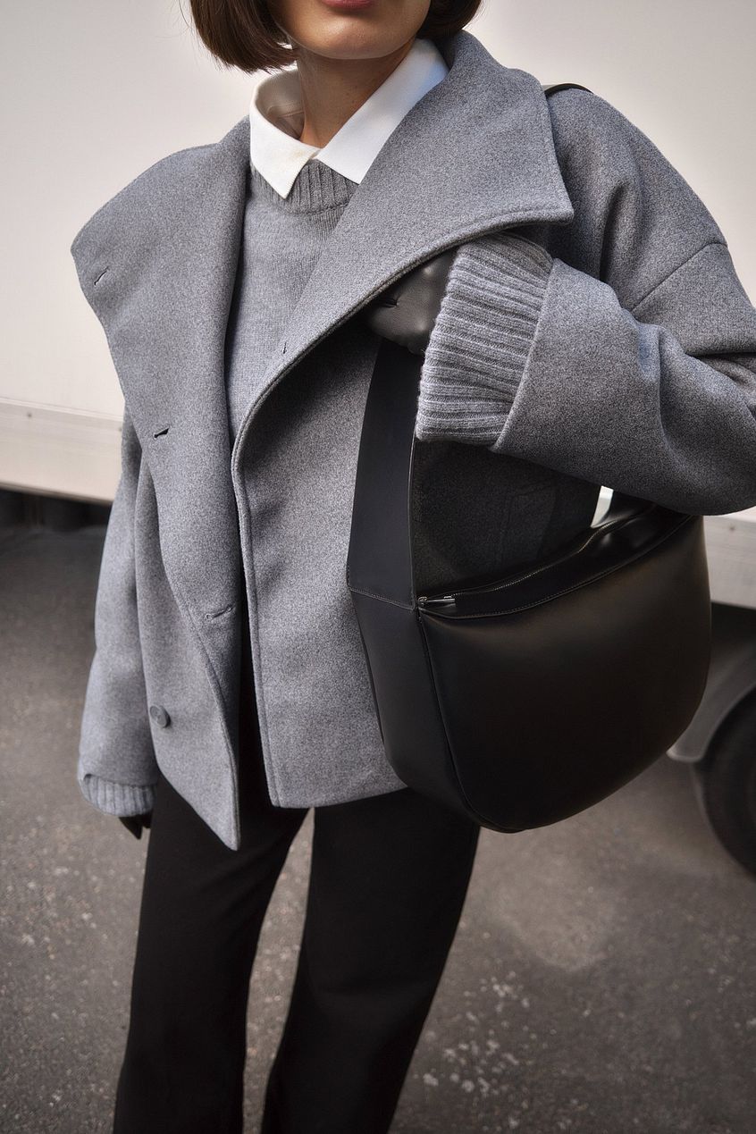ALINE™ | Kort Ulljacka med Dubbelknäppning