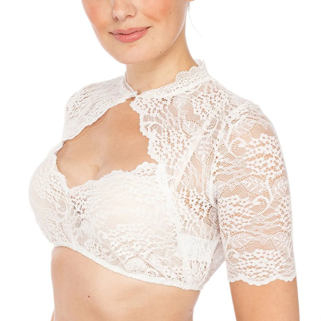 Spets-Dirndl Topp för Dam – Autentisk Bayersk Outfit