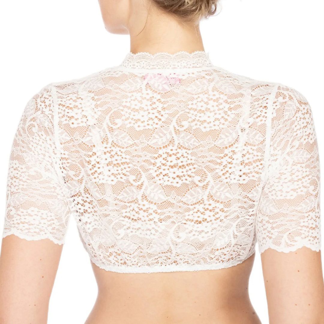 Spets-Dirndl Topp för Dam – Autentisk Bayersk Outfit