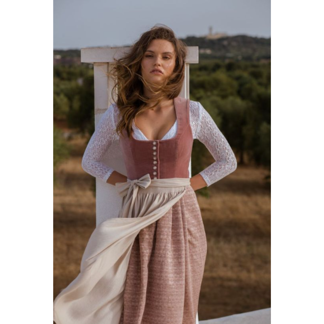 ALMA™ | Traditional Midi Dress with Square Neckline