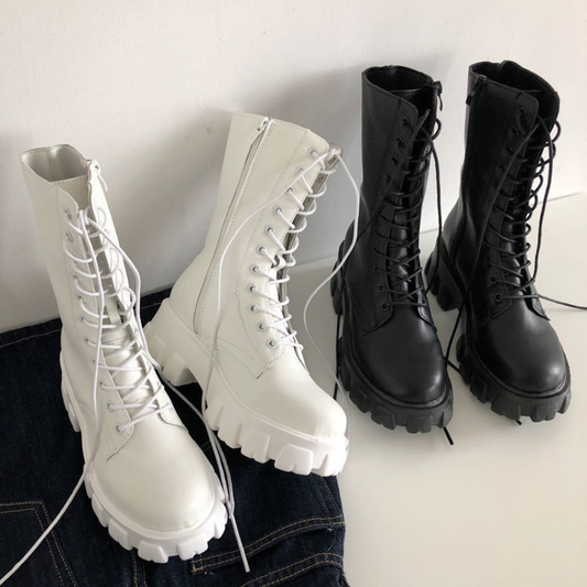 ILONA™ | Mid-calf Winter Boots with Lacing & Zipper