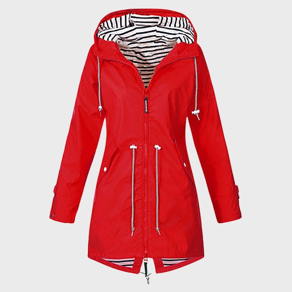 LYNORA™ | Women's Long Raincoat with Waterproof Design and Adjustable Hood