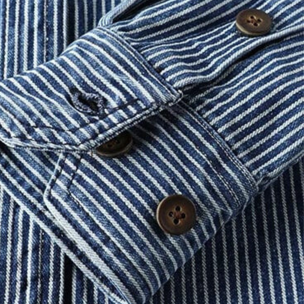 Malte – Klassisk herrejeansjakke med pinstripe og funktionelle brystlommer