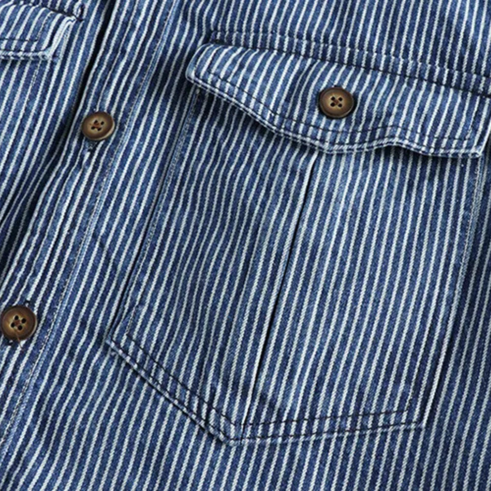 Malte – Klassisk herrejeansjakke med pinstripe og funktionelle brystlommer