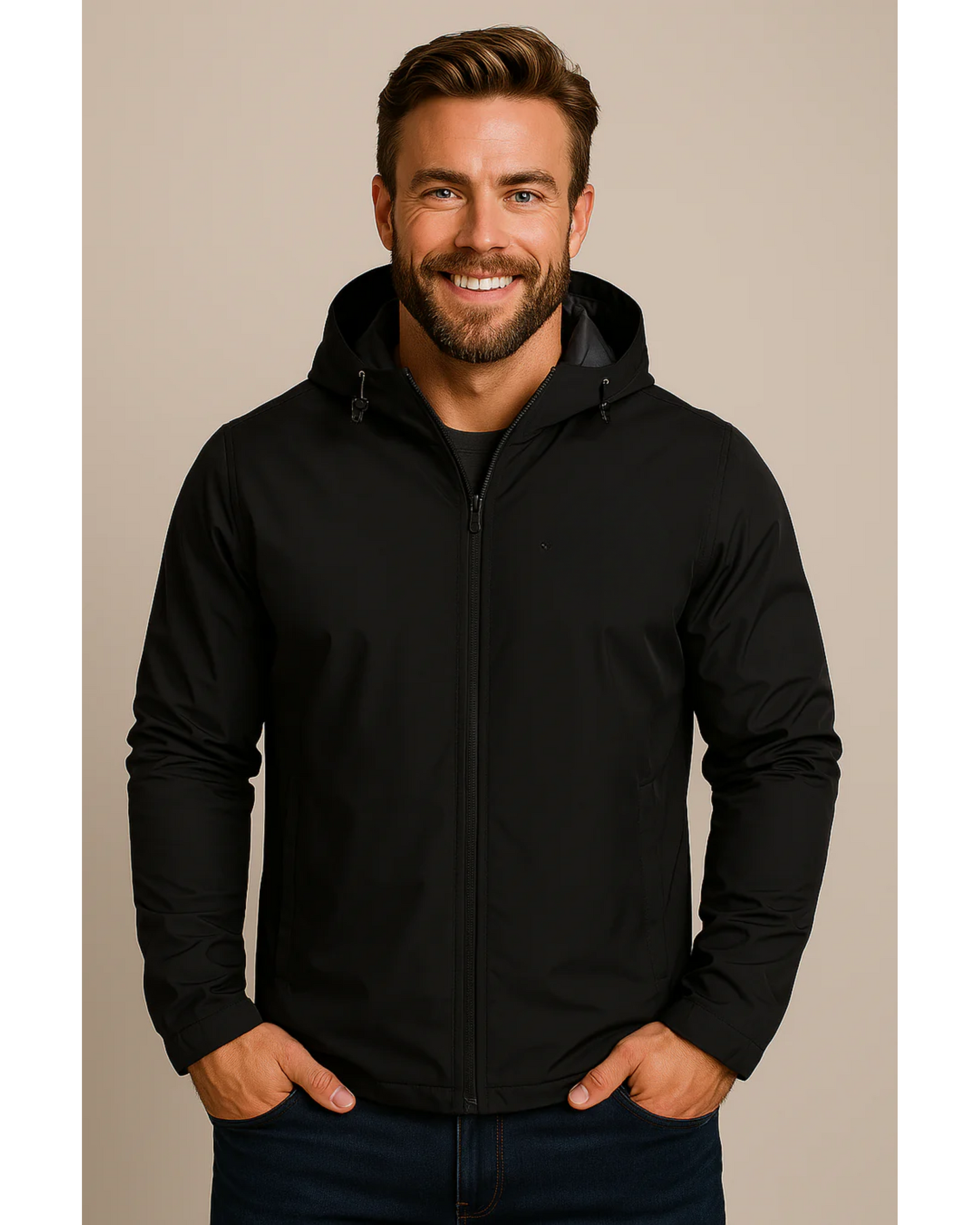 Mikael | Waterproof rain jacket with hood and lightweight zipper