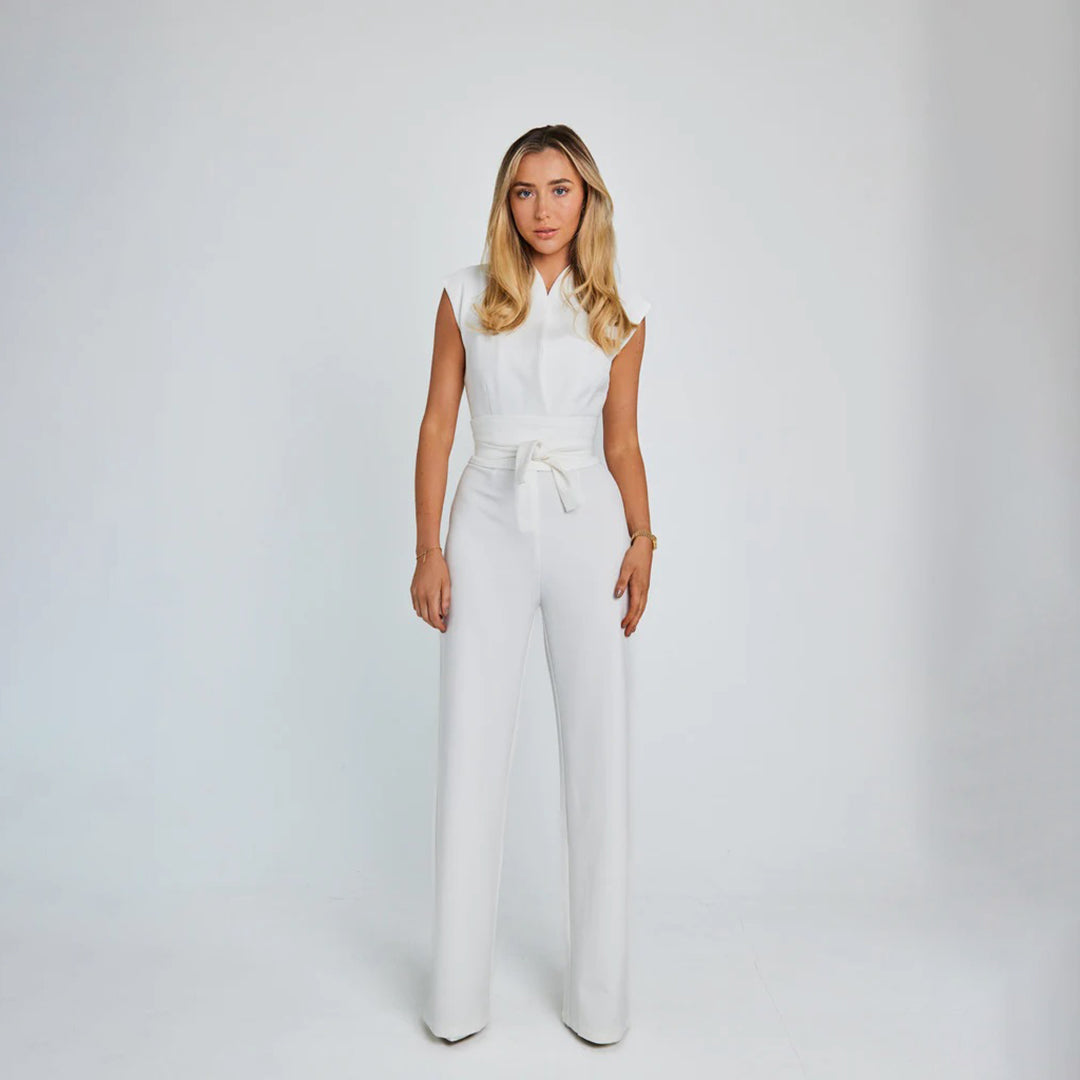 Liora Jumpsuit – Stylish Elegance with Tie Belt & Wide Legs